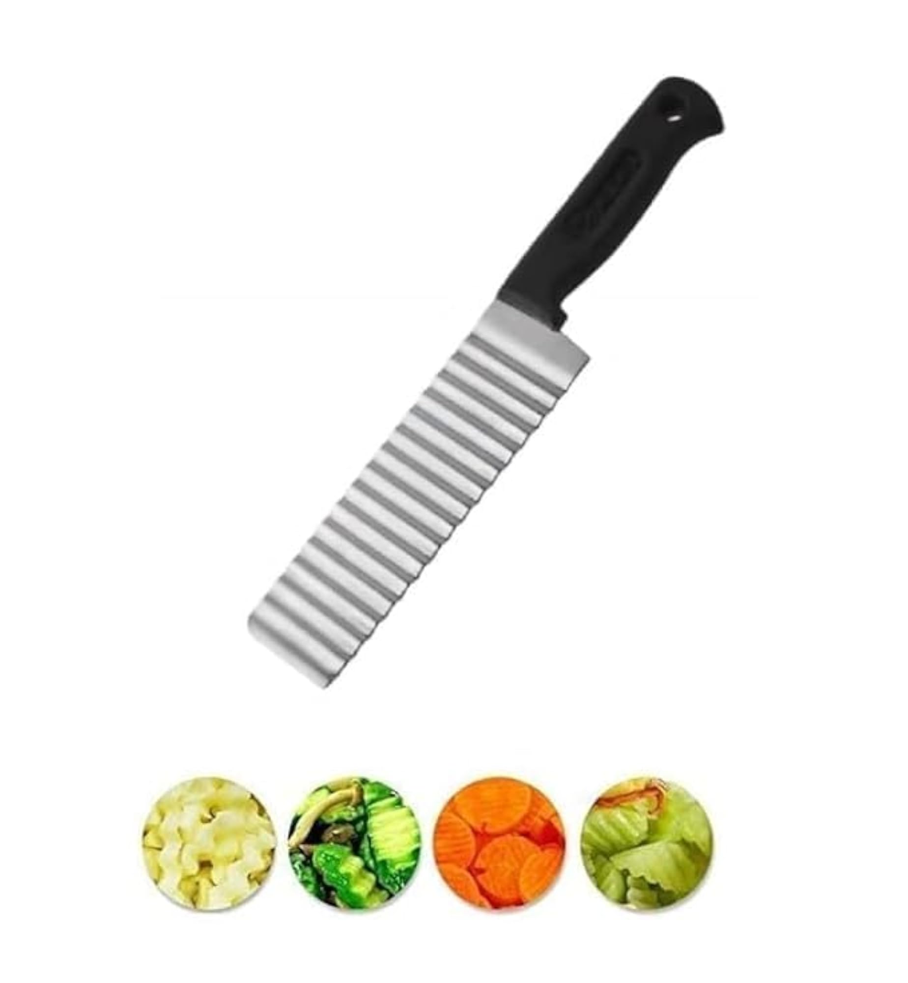 Black Crinkle Knife for Vegetables and Fruits