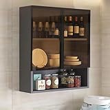 Rangement optimisé : l'armoire murale de salle de bain est idéale pour la salle de bain, la chambre, le salon ou la cuisine. Il dispose d'une étagère fermée avec double porte miroir. En outre, vous pouvez également mettre des petites plantes vertes sur l'étagère ouverte pour rendre votre article propre et beau.
