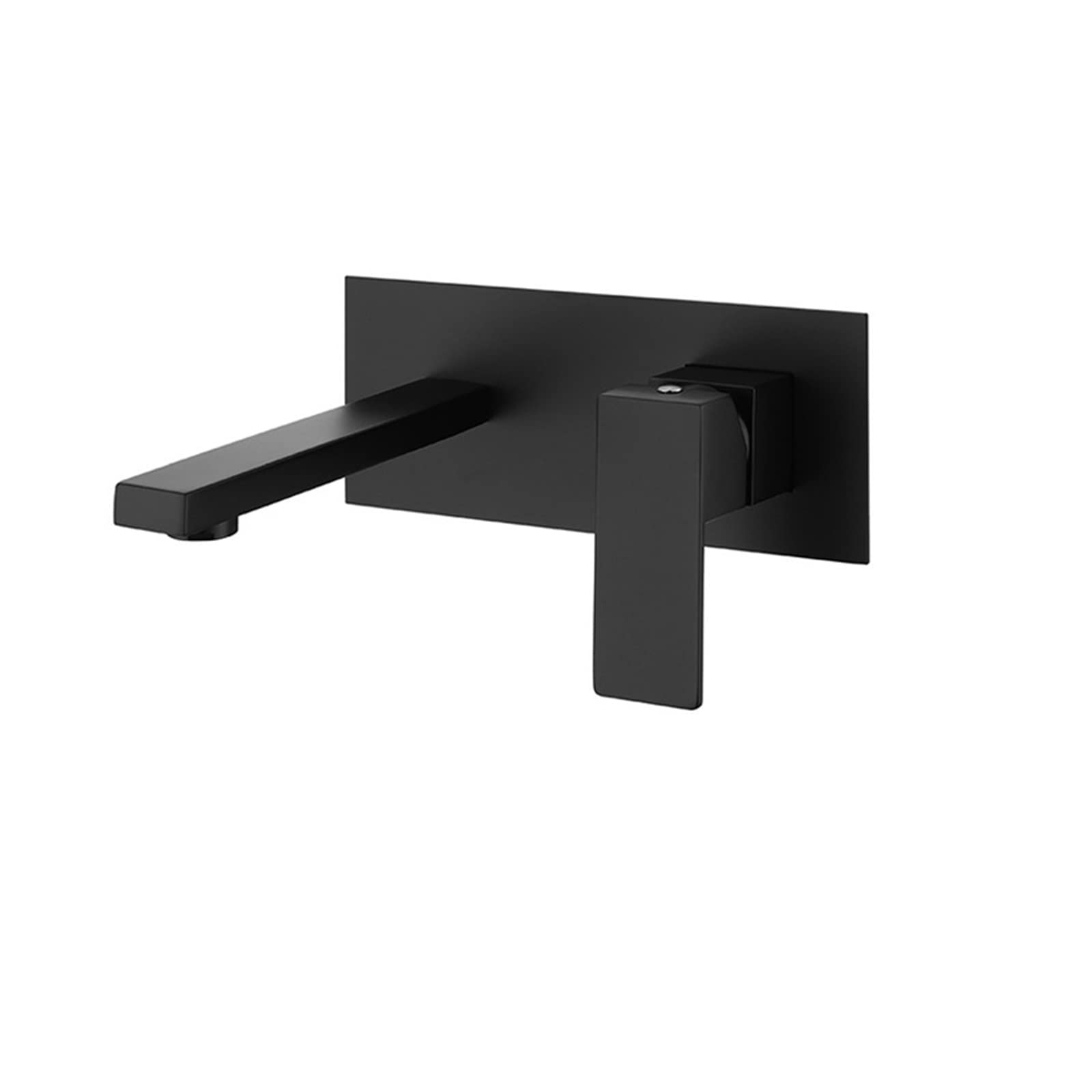 Robinet de lavabo mural en acier inoxydable 304 mitigeur noir encastré eau chaude et froide