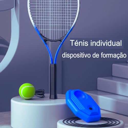 INOOMP Conjunto de Bola de Rebote Raquete Corda Elástica e Base Fixa para Treinamento de Tênis, Ferr