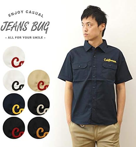 【JEANS BUG(ジーンズバグ)のストアを表示】[ジーンズバグ] California オリジナル チェーンステッチ 刺繍 半袖 ワーク シャツ メンズ レディース SWKSH-C★送料込
