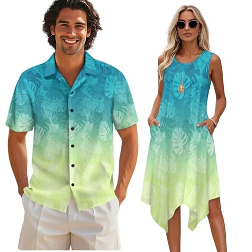Twousenru Gradient Monstera Couples Matching Outfit Tribal Running Mens Short
