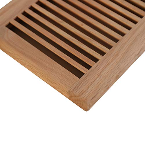 Welland 6 Inch X 14 Inch Red Oak Hardwood Vent Floor Register Self Rimming Unfinished #TOP3