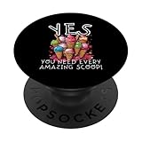 Lustiger Spruch für Eiskiosk Eisdiele Eiscafe Eisverkäufer PopSockets mit austauschbarem PopGrip