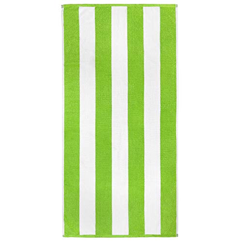 Cabana Beach And Pool Towel 6 Pack - 30In X 60In - Soft And Absorbent Eco-Friendly Terry Loop (Royal, Turquoise, Green, Yellow, Orange And Pink, 06 Pack) #TOP5