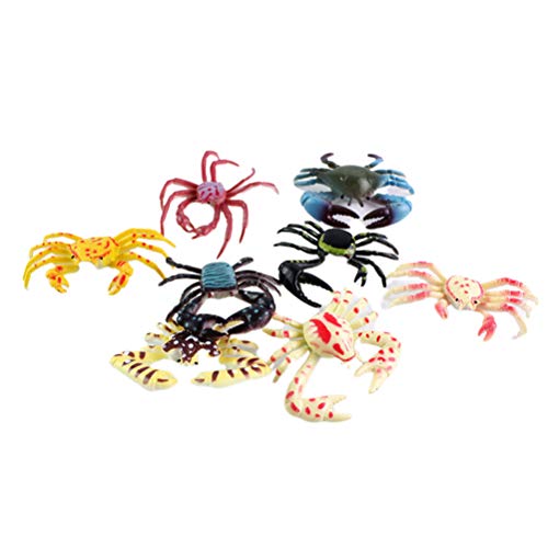 POPETPOP 8pièces Jouet Éducatif Modèle de Crabe Plastique Maquette Animal Marin pour Garçon Fille Lot de Crabes Marins