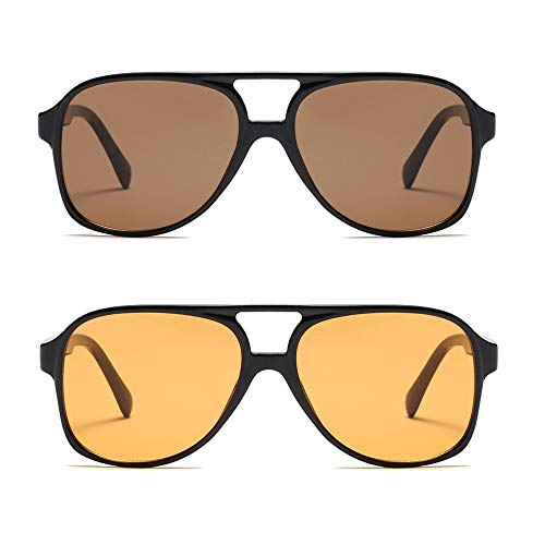 Image of Freckles Mark Vintage Retro 70s Sunglasses for Women Men Classic Large Square Aviator Trendy Glasses