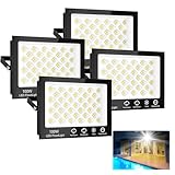 Sararoom Strahler Fluter Flutlicht Scheinwerfer - 4er 100W 156 LED, 10000LM, Kaltwei...