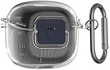 Geiomoo TPU Case for JBL Tune Flex 2, Soft Flexible Scratch Resistant Protective Cover with Carabiner (Clear)