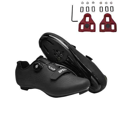 Surwin Chaussure VTT Homme,Chaussures de Cyclisme Antidérapant et Respirant, Chaussure VTT Sneakers Femme, Chaussures de Vélo Route,Extérieur Intérieur Accessoires Sport (Noir 2,41)