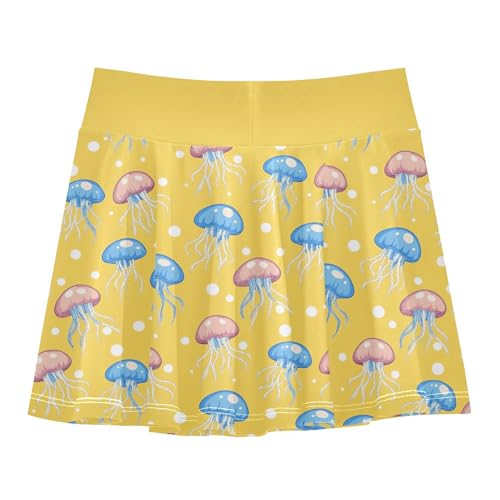 Girls Skorts High Waist Athletic Skirts with Shorts Jellyfish Stretchy Teens Performance Tennis3