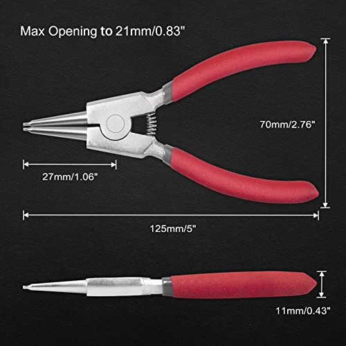 Alicates de anillo de retención LEONTOOL rectos para extracción segura de componentes elásticos 8