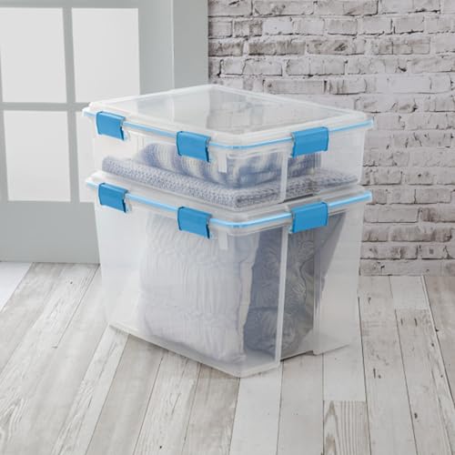 Sterilite Gasket Box, Stackable Storage Bin with Latching Lid, 37 Quart, 4 Pack - Image 5