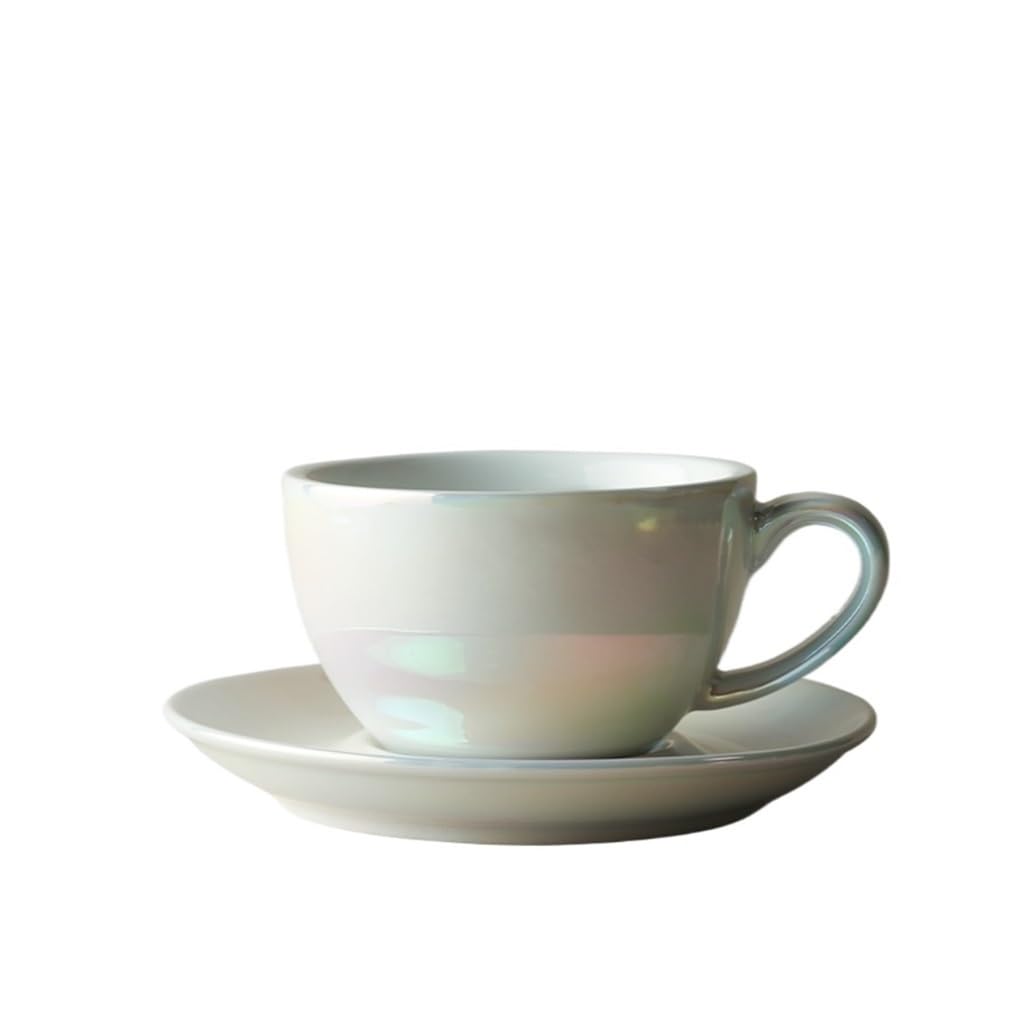 Tasse à café et soucoupe en céramique blanche NEBE pour latte et cappuccino