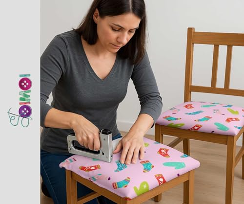Image of Soimoi Pink Cotton Canvas Fabric Socks & Gloves Folk Art Fabric Prints By Meter 56 Inch Wide