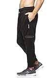 Reebok Men's Jogger Running Pants with Zipper Pockets - Athletic Workout Training & Gym Sweatpants - Midnight Black, Medium