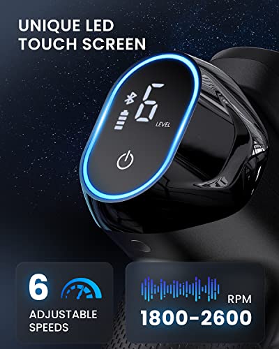 Renpho Power Bluetooth Massage Gun Deep Tissue, Percussion Muscle Massage Gun For Athletes, Powerful Portable Electric Handheld Massager Gun, Led Touch Display, Carry Case Black, Power Bt #TOP3