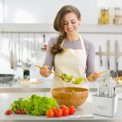 Image of JB'S LAND 6-Piece Kitchen Tool Set with Holder | Stainless Steel Knife, Peeler, Whisk, Scissors & Bottle Opener | Multipurpose Kitchen Gadgets Set | Anti-Slip Handle | Space Saving Organizer