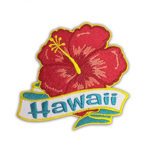 Patch hibiscus brodé thermocollant pour customisation textile - 2