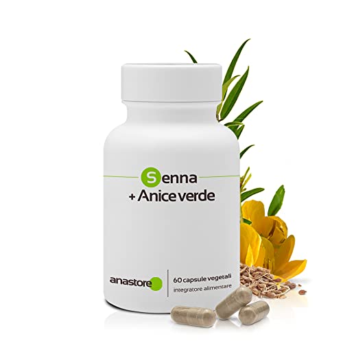 LASSATIVO NATURALE * Estratto di foglie di SENNA e di frutta di ANICE VERDE* Favorisce il transito intestinale * 60 capsule * 100% soddisfatti o RIMBORSATI * Fabbricato in FRANCIA