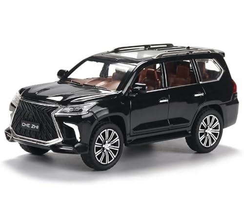 Image of New 1:24 LX570 Diecast Alloy Metal Pull Back Car with Openable Doors Music Sound and Light Vehicle Toy Car for Kids Boys