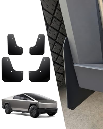 Image of TPE Mud Flaps Compatible with Tesla Cybertruck 2024, No Drilling OEM Style Front & Rear Mud Grards Fender Splash Guards for Cybertruck Accessories Set of 4