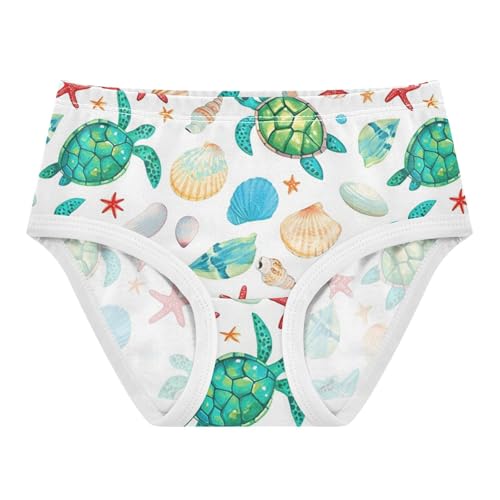 Wusikd Green Sea Turtle Girls' Underwear Cotton Beach Girls Briefs Soft Toddler Underwear 2T