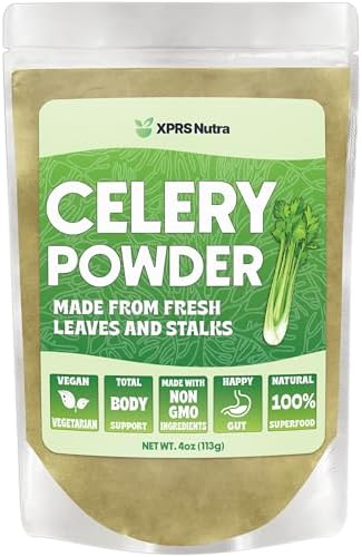 XPRS Nutra Organic Celery Powder - Celery Organic Fresh Powder Antioxidant - Premium Celery Powder Organic - Vegan Friendly Celery Fresh Powder (4 Ounce)