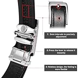 LEACOOLKEY Men's Belt，Adjustable Leather Ratchet Belt 3.5cm Trim to Fit,Men’s Automatic Buckle Belt for Suit Jeans - Image 6