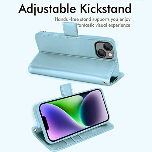 TECHGEAR iPhone 14 Plus Leather Wallet Case, Flip Protective Case Cover with Wallet Card Holder, Stand and Wrist Strap - Image 3