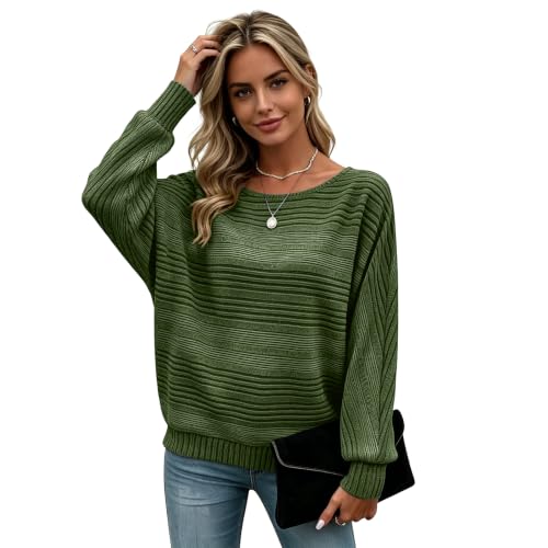 Image of Women's Batwing Tunic Tops, Long Sleeve Shirts Blouses, Business Casual Sweater for Office Work