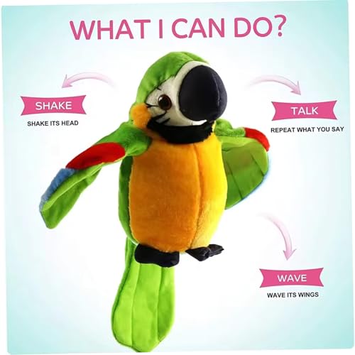 Jouets électroniques pour oiseaux lot de 2 perroquets peluche interactive parlante - 4