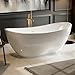 Empava 69" Luxury Freestanding Acrylic Soaking SPA Tub Modern Stand Alone Bathtubs with Custom Contemporary Design EMPV-FT1603, 69 Inch, White