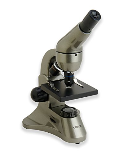 Image of Carson Beginner 40x-400x Student Compound Microscope with Universal Smartphone Digiscoping Adapter and CarsonCam Phone App (MS-040SP)
