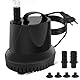 Mini Wasserpumpe (1800L/H, 25W) Teichpumpe/Brunnenpumpe/Aquarium Pumpe, Springbrunnenpumpe Maximale Sprühhöhe 1,8m, 4 Saugnäpfe an der Unterseite, 1,4 m Steckerkabel mit 2 Düsen(12/16mm),Geräuscharm