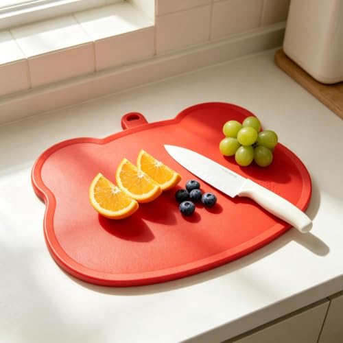 Tabla de cortar de cocina reversible con oso para verduras y pollo 4