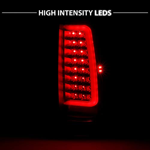 Amerilite For 2007-2014 Chevy Tahoe Suburban/Gmc Yukon Xl Denali Replacement Clear C-Type Halogen, Led, Tube Tail Lights Set, Car - Passenger And Driver Side, Vehicle Light Assembly, Black #TOP6