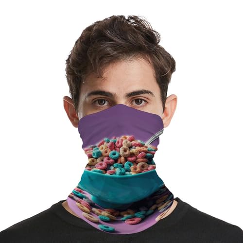 Balaclava de Cuello con Máscara Facial Transpirable Antiviento y Antipolvo, Diseño Cereal en Bol, para Hombres y Mujeres miniatura 3