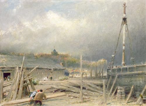 Toile construction de bateaux Rye Albert Goodwin cadeau idéal salon
