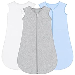 Yoofoss Baby Sleep Sack 12-18 Months 100% Cotton 0.5 TOG Baby Sleeping Bag 2-Way Zipper Toddler Wearable Blankets 3 Pack…