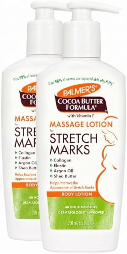 Palmer's Cocoa Butter Formula Massage Lotion with Collagen and Elastin | For Stretch Marks | Pregnancy Skin Care | With Argan Oil and Shea Butter | 8.5 oz Pack of 2