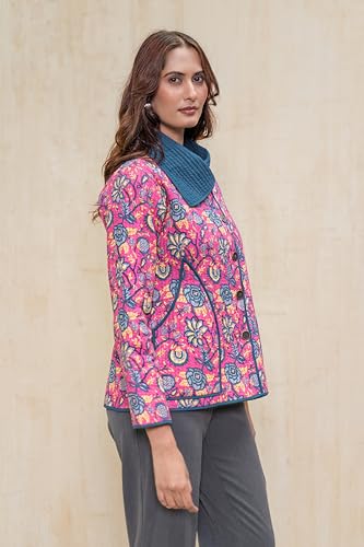 Image of Cotton Quilted Jacket for Winter | Warm Lightweight, Soft Quilted Reversible, Casual Jackets for Women | Stylish Cotton Outerwear | Breathable & Comfortable