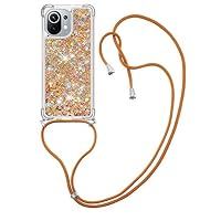 Handykette Mit Treibsand-Effekt Für Xiaomi Redmi Note 8 – Glitzernde Flüssigkeits-Hülle Mit Verstellbarem Lanyard, LP Star Pink