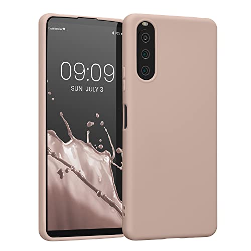 kwmobile Coque Compatible avec Sony Xperia 10 IV - Housse de téléphone Protection Souple en Silicone - Rose Ancien Mat