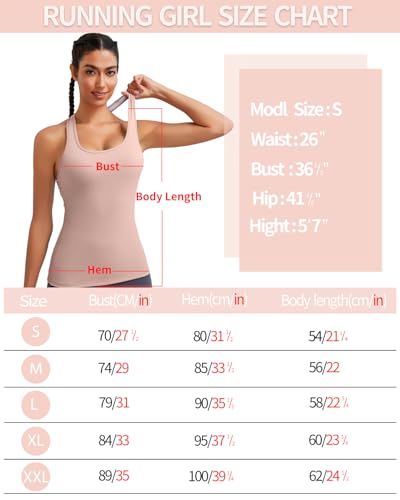 Image of RUNNING GIRL Workout Tops for Women,Strappy Back Black Top with Built in Bras Camisole Yoga Crop Tank Tops Padded