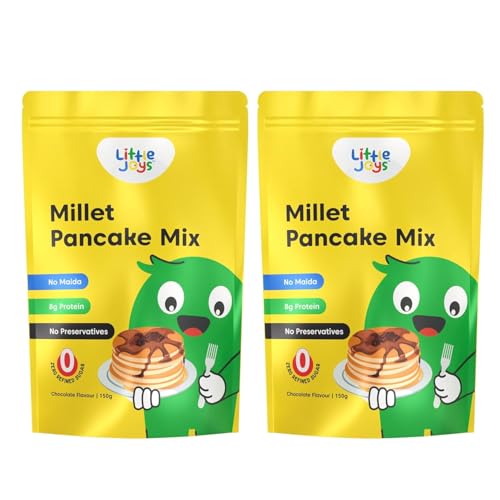 Little Joys Millet Pancake Mix | 15+ pancakes [ 300 g] | No Maida | Sweetened with Jaggery | Chocolate Flavour | 8g Protein | With Oats, Ragi, Jowar & Millets | No Preservatives