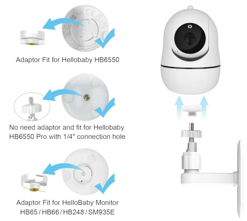 AOZTSUN Adjustable Baby Monitor Mount Compatible with HelloBaby HB6550 HB65/HB66/HB248,ANMEATE SM935E,Nanit Pro Smart Baby Monitor Wall Mount Easy to Install