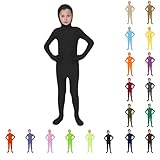 AIMAOMI black morph suit, Full Kids Bodysuit Unisex Clothes Invisible Spandex Unitard Skin Zentai for Boys Girls Halloween Cosplay(Green-b, 5-7 Years