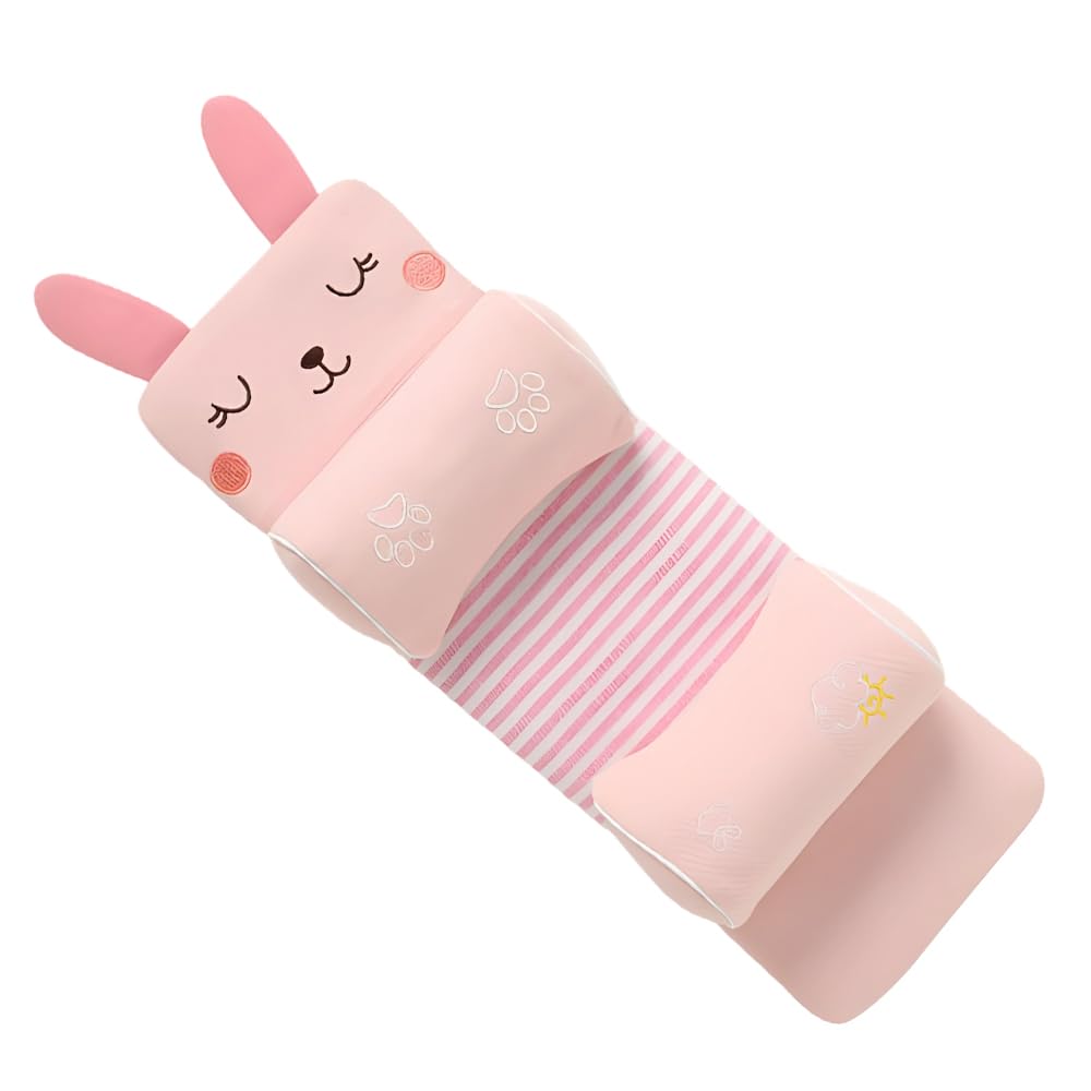 Oreiller sculptant la tête de bébé avec taie d'oreiller de dessin animé, oreiller en mousse à mémoire de forme pour bébé pour façonner la tête, oreiller pour enfants avec étui, respirant et