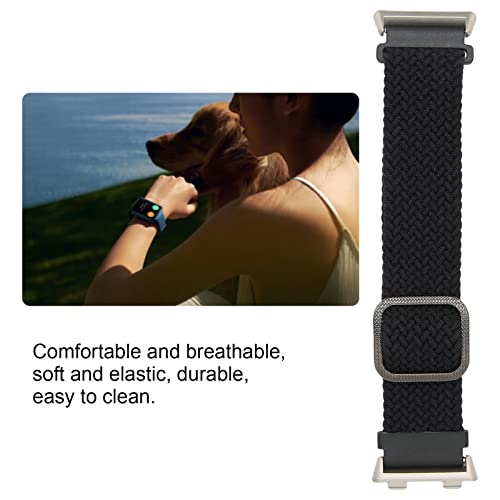 Horloge Band voor Oppo 2 46mm Smartwatch Verstelbare Smartwatch Band 0.8 in Flanel Textiel Band Fall Horlogebandje Intrekbare(zwart) - Afbeelding 3